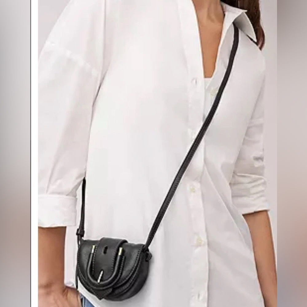 Fossil Harwell Mini Flap Crossbody Black Leather